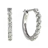 12 Round Single prong Diamond Hoop Earrings .30cttw
