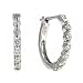 12 Round Single prong Diamond Hoop Earrings .30cttw