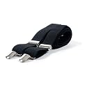 Plain Coloured Trouser Braces Suspenders - Black, White, Red (Black)