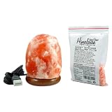 Indus Classic 4-inch Himalayan Natural Crystal USB Salt Lamp with Multicolor LED 1-lbs, Get Free Gift 125 Grams Original Himalayan Food Edible Salt