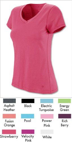 External hard drive:Champion Women's Stretch Vee Tee,Power Pink,Small