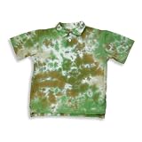 Cherokee - Boys Short Sleeve Tie Dye Washed Polo Shirt, Green, Brown