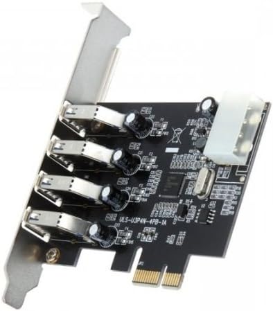 Tenext PCI Express 4-Port SuperSpeed USB 3.0 Controller Card with Molex Power and Low Profile Bracket (Fulfilled By Amazon) NEC Renesas µPD720201 chipset