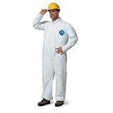 DuPont TY120S Disposable Tyvek White Coverall Suit 1412, Size XLarge, Sold by the Each