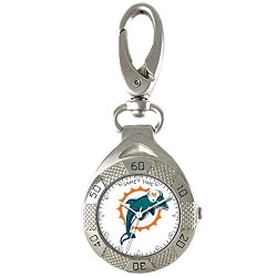 Miami Dolphins Grandstand Series Clip-On Watch - NFL Football Fan Shop Sports Team Merchandise
