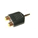 2x RCA Phono Female to 1x 3.5mm Male Jack Audio Adapter