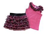 IMAGE OF Young Hearts Toddler Girl's Scooter Skirt and Top Outfit (3T, Fuschia)