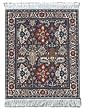 Lextra Kuba Oriental CoasterRug, 5.5 x 3.5 Inches, Blue, Rust and Cream, Set of Four (MWR-C)