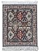 Lextra Kuba Oriental CoasterRug, 5.5 x 3.5 Inches, Blue, Rust and Cream, Set of Four (MWR-C)