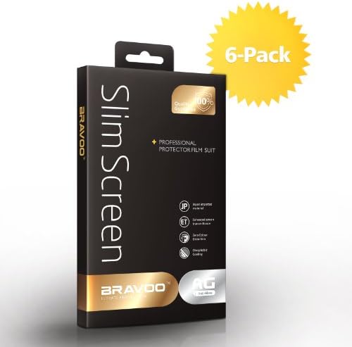 BRAVOO [6-Pack] Screen Protector for LG G3 [HD Anti Glare] Premium Anti Fingerprint & High Definition & Anti Scratch & Bubble Free & Rainbow Free & Best Washable & Lifetime Warranty Clear Screen Protector - Frustration-Free Retail Packaging