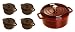 Staub 4-Quart Cast Iron Cocotte with 4 Mini Ceramic Cocottes, Grenadine