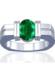 Platinum Oval Cut Emerald Solitaire Ring