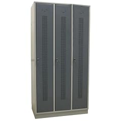 ADB Spind 3-trg. Perfora, lichtgrau/grau, Ral 7035/7001