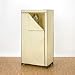 WARDROBE WITH METAL FRAME 75 X 50 X 150CM - CR�ME WITH CARAMEL TRIM