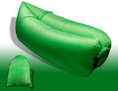 InkTonerBox Green Outdoor Inflatable Beach Lounger Lazy Sleeping Folding Sofa Laybag Air Bed Camping Sleep Bag