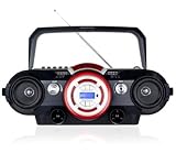 Quantum FX J-26U Radio Cassette with CD/USB/SD Player- Red