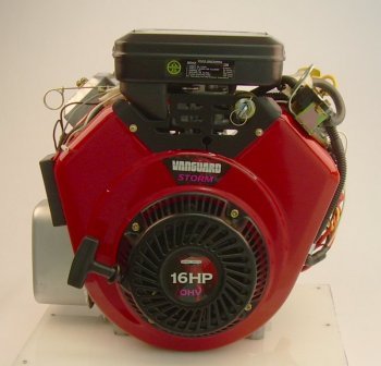 16hp Vanguard, Hor Tapered Shaft, Fuel Pump, Oil Filter, Muffler, 16 Amp Alternator, NO GOVERNOR