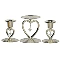 Heart-to-Heart Unity Candle Set - Silver