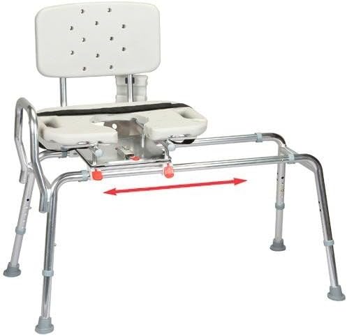 Snap-N-Save Extra Long Sliding Transfer Bench with Cut-Out Swivel Seat