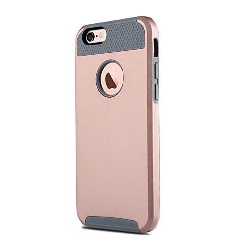 iPhone 6S Case,LUOLNH Hybrid High Impact Heavy Duty Dual Layer Hard PC Outer Shell with Soft Rubber Inner Armor Defender Case Cover for iPhone 6/6S 4.7 inch (Rose Gold/Gray)