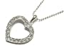Silver Crystal Open Heart Pendant Necklace Fashion Jewelry