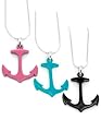 BLACK PINK OR TURQUOISE ANCHOR NECKLACE BLACK PINK OR TURQUOISE ANCHOR NECKLACE