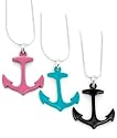 BLACK PINK OR TURQUOISE ANCHOR NECKLACE
