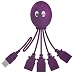 USB Hub 2.0 4-port For Mac and PC. True USB 2.0 Speed Very Cute Octopus Design. (Purple)