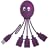 USB Hub 2.0 4-port For Mac and PC. True USB 2.0 Speed Very Cute Octopus Design. (Purple)