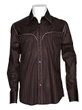 7 Diamonds - 7 Diamonds Wild West Button-Up Woven Dress Shirt Mens Brown Long-Sleeve