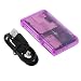 Mini All-in-1 Purple USB Memory Card Reader for Secure Digital Compatible with: Secure Digital: miniSD (with adapter), microSD/TransFlash (with adapter), Compact Flash: CF I, CF II, CF Ultra II, MicroDrive, xD Picture Cards, Memory Stick: Memory Stick, Memory Stick Pro, Memory Stick Duo, Multimedia Card: MMC I, MMC II, RS-MMC, HS-MMC