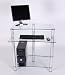Office Products : 32'' Glass and Aluminum Computer Desk