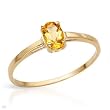 Ring With Genuine Citrine 14K Yellow Gold- Size 7 (Size 7)
