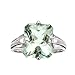 10K White Gold Praseolite-Quartz and Diamond title=