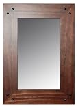 New View Rustic Wood Grain Mirror