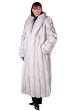 Natural Blue Fox Fur Coat w/ Shawl Collar