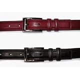 Women's Leather Dress Belt with Square Buckle by Sarah B Studio