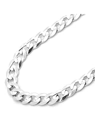 14K Gold 5mm Italian Concaved Light Curb Chain Necklaces ( Available Length 18", 22", 24", 26")