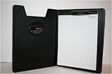 Black Napa Leather Writing Portfolio Cover Comes With A Mini Calculator