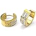 KONOV Mens Cubic Zirconia Stainless Steel Stud Huggie Hoop Earrings Set, Gold