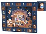 Kurt Adler Wooden Nativity Advent Calendar with 24 Magnetic Figures
