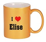 I Love/Heart Elise Coffee Mug in Metallic Colors
