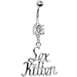 Clear Cubic Zirconia Sex Kitten Belly Ring