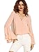 SheIn Women's Crisscross V Neck Bell Sleeve Split Back Blouse - Pink Medium