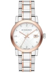 Burberry Silver Dial Two-tone Ladies Watch BU9127