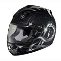 Hawk Dragon Full Face Helmet - Black and Silver - Large