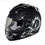 Hawk Dragon Full Face Helmet - Black and Silver - Large