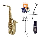 Legacy AS2000 Professional Alto Saxophone, Antique Finish with Case, Accessories and Yamaha Mouthpiece, The Instrument Store Starter Kit