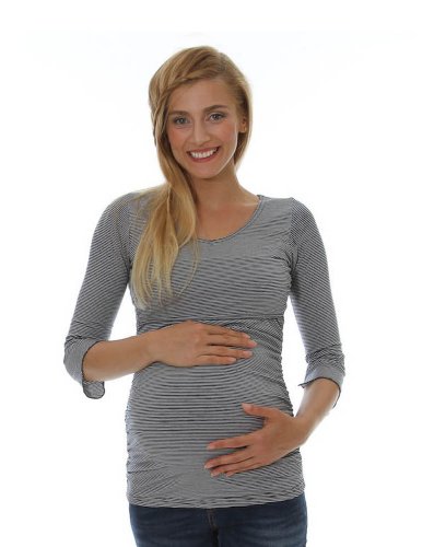 Peek-a-boo Women's Maternity And Nursing 3/4 Sleeve Top