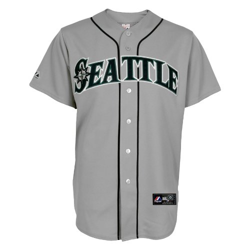 MLB Men's Seattle Mariners Chone Figgins Road Gray Short Sleeve 6 Button Synthetic Replica Baseball Jersey Spring 2011  (Road Gray, Large)